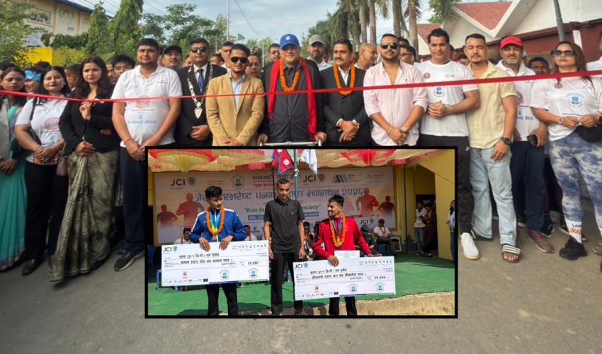 धनगढी जेसिजले आयोजना गरेको हाफ म्याराथनमा नेपाली सेनाका धावक रावत प्रथम