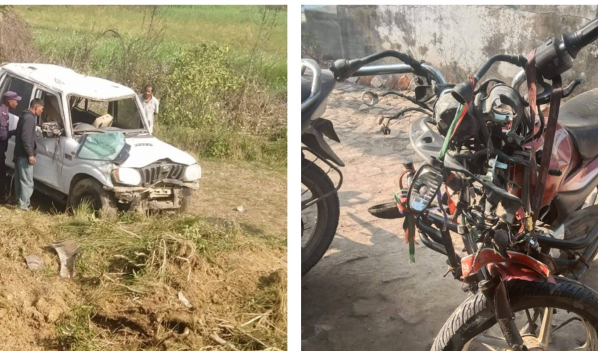 कैलारीमा सवारी दुर्घटना: वडा अध्यक्ष घाइते, मोटरसाइकल चालकको मृत्यु