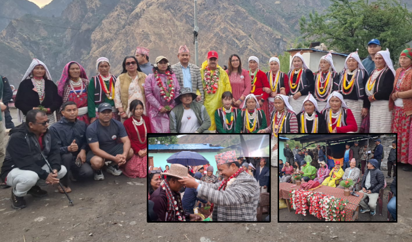 धनगढी उपमहानगरको टोलीलाई दार्चुलाको अपिहिमाल गाउँपालिकामा स्वागत  