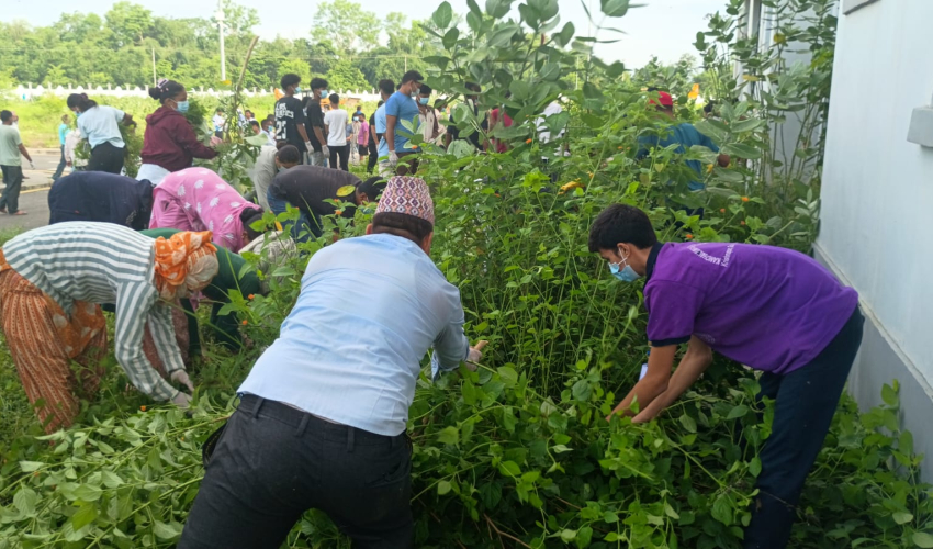 कृष्णपुर नगरपालिकाद्वारा स्वास्थ्य विज्ञान विश्वविद्यालय परिसरमा वृहत् सरसफाइ अभियान