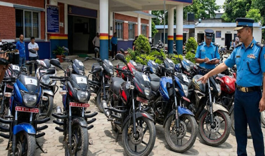 कैलालीमा १७ लाख मुल्य बराबरका १५ वटा चोरीका मोटरसाइकल बरामद