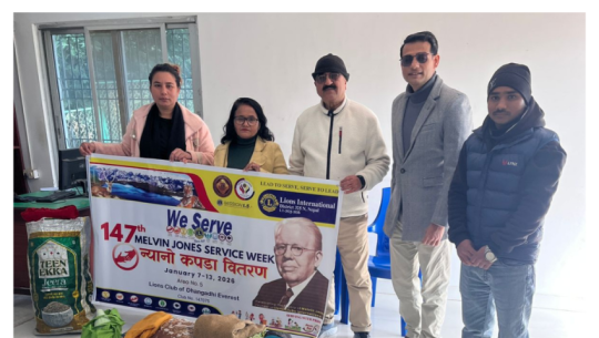 Lions club of Dhangadhi Everest donates clothes to cloth bank