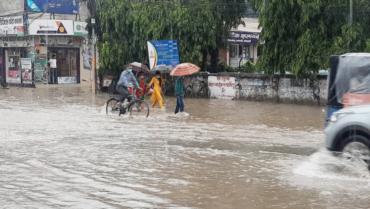Dhangadhi market inundated due to rainfall