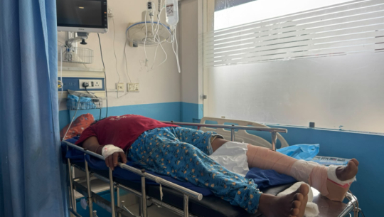 Woman injured after electricity pole falls on motorcycle in Dhangadhi