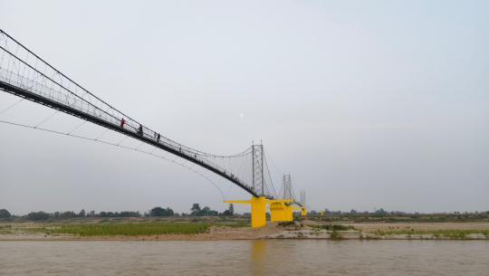 Domestic tourist influx increases after suspension bridge construction on Karnali river