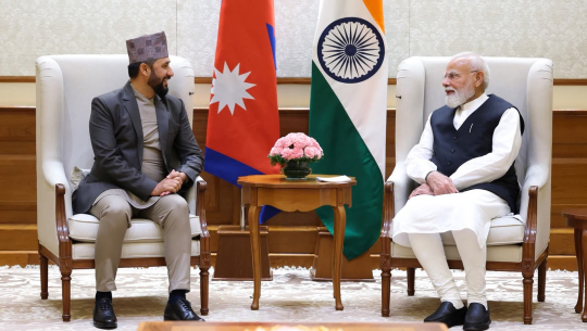 भारतका प्रधानमन्त्री मोदी र सभापति लामिछानेबीच भेटवार्ता