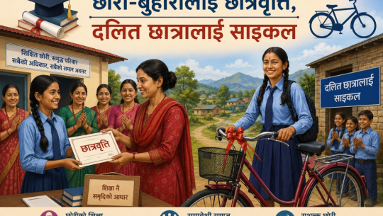 छोरी–बुहारीलाई छात्रवृत्ति, दलित छात्रालाई साइकल