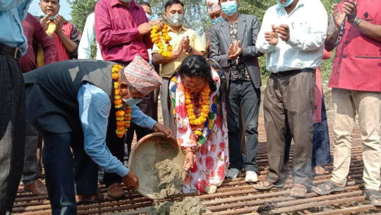 कैलालीको गोदावरीमा कुटी बड्याहा पुल शिलान्यास