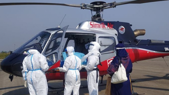A patient infected with Coronavirus airlifted from Dhangadhi