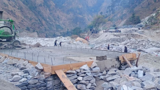 बाजुराको जडाङ्गा नदीमा बेलीब्रिजको निर्माण कार्य सुरु