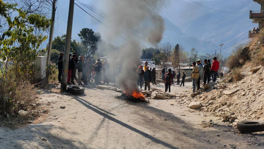 Locals protest demanding justice to Amrit Singh in Bajhang