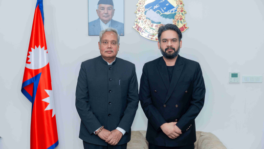 प्रधानमन्त्री शाहसँग भारतीय राजदूत श्रीवास्तवको बिदाइ भेट