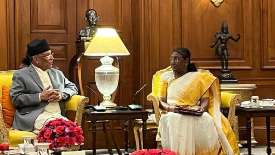 प्रधानमन्त्री दाहालले भारतीय राष्ट्रपतिसँग शिष्टाचार भेट 