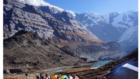 Annapurna base camp filled with domestic tourists