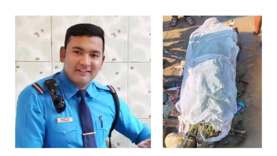 रसुवा बाढीमा बेपत्ता प्रहरी सहायक हवल्दार महराको कुशको शव बनाएर अन्त्येष्टि