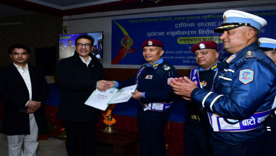 ट्राफिक प्रहरी र नाइमाबीच समझदारीपत्रमा हस्ताक्षर