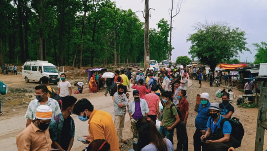 कैलालीको त्रिनगर नाकाबाट शनिबार १२९ जना भित्रिए