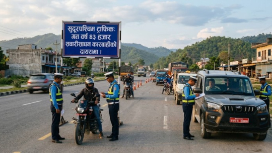 सुदूरपश्चिममा गत वर्ष ४३ हजार सवारीसाधन कारबाहीको दायरामा 