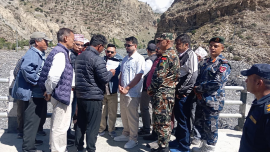 पूर्वाधारमन्त्री लम्साल कोरला सडकको निरीक्षणमा