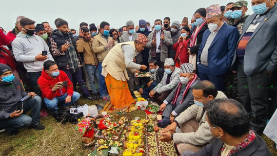 Foundation stone laid for the reconstruction of Mazgaun Airport, which has been closed for 22 years