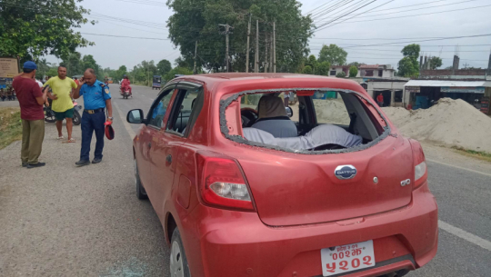Government vehicle vandalized at Attariya in Kailali