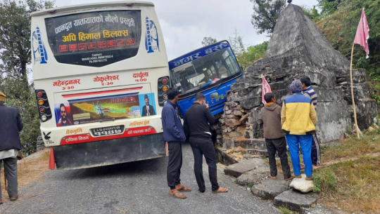 Traffic Mishap in Darchula as Two Passenger Buses Collide