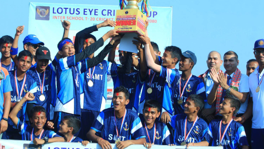 लोटस आईको विद्यालय स्तरिय क्रिकेट कपमा सैनिक विद्यालय विजयी