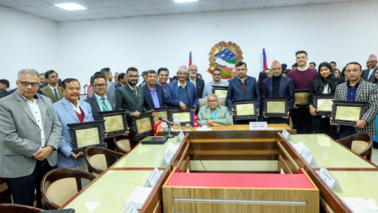 Navajivan hospital in Dhangadhi honored as best health service provider by social security fund