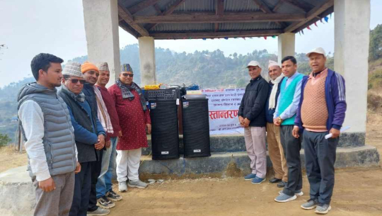 पनेरूको सहकार्यमा डडेल्धुरामा रहेको अशिग्राम माविमा साउण्ड सिस्टम हस्तान्तरण