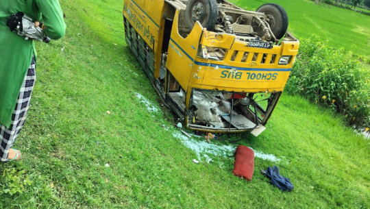 School Bus Accident in Godawari, Kailali: Three Students Injured