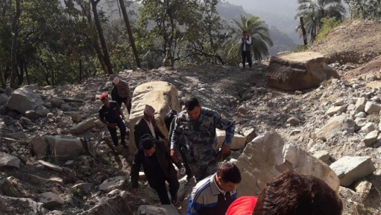 Slow pace of road development project causing problems at Chure, Kailali