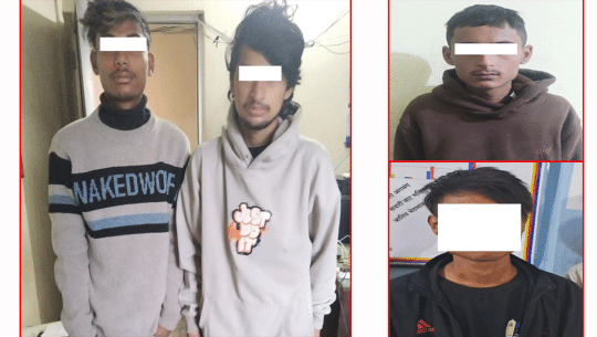 कैलालीमा ६ ग्राम खैरो हेरोइनसहित ४ जना युवक पक्राउ