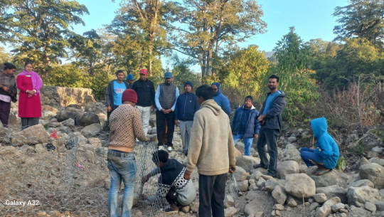Embankment work underway on Gadbadi river in Godavari