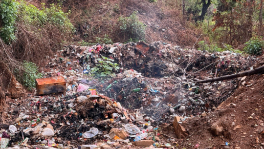 Mangalsen municipality under fire for dumping waste in community forest