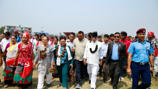Prachanda's morning walk marks launch of Maoist center’s awareness campaign in Far West