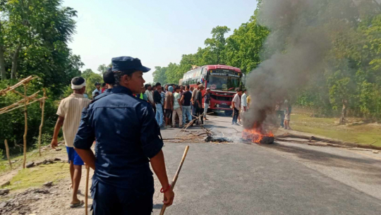 Mahendra highway blocked in Kanchanpur following fatal accident