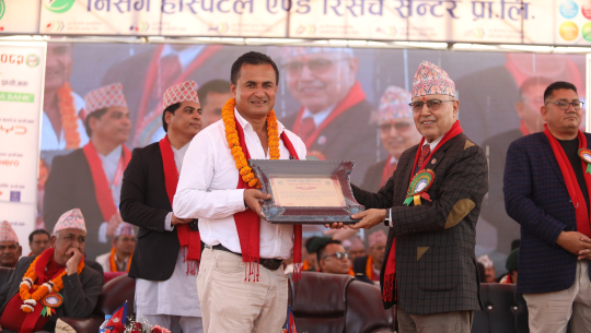 कृषि क्षेत्रमा योगदान पुर्‍याएबापत रविनकान्त पन्त सम्मानित