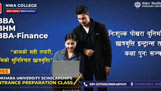Free Pokhara University scholarship entrance preparation class begins at NWA College, Dhangadhi