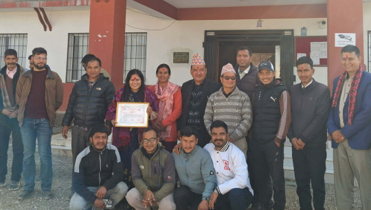 बडीकेदार गाउँपालिकाद्वारा दृष्टि फाउण्डेशनकी अध्यक्ष कल्पना भट्टलाई सम्मान