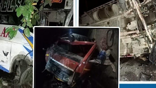 मापसे गरेका ट्रक चालकले दुई बसलाई ठक्कर दियो, ८ जना घाइते
