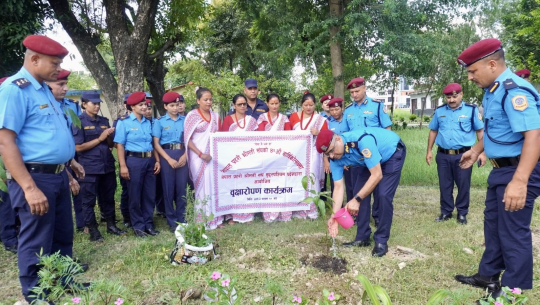 नेपाल प्रहरी श्रीमती संघको ४२औँ वार्षिकोत्सवमा वृक्षरोपण कार्यक्रम सम्पन्न