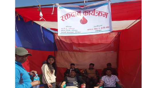 डडेल्धुरामा नेविसंघ र कपडा बैंकद्वारा रक्तदान कार्यक्रम सम्पन्न