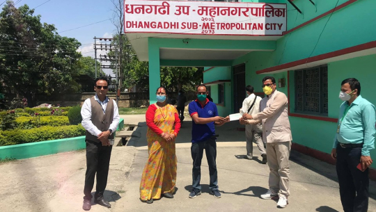 संगम सहकारीद्वारा नगर कोरोना कोषमा एक लाख सहयोग