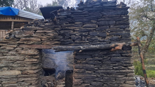 बैतडीमा एक गोठमा आगलागी हुँदा चार पशुचौपाया मरे 