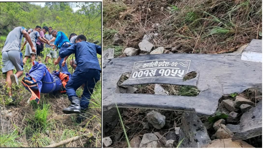 कर्णाली नदीमा खसेको फोर्स गाडी र यात्रुको खोजी पुनः सुरु, एक जनाको मृत्यु