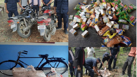 कैलाली र कञ्चनपुरबाट एकै दिन आठ लाख बढीको  तस्करीको सामान बरामद