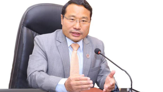 Finance Minister Pun presenting FY 2081/82 budget