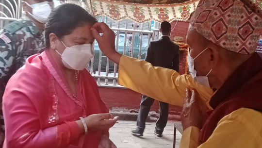 राष्ट्रपति भण्डारीद्वारा बडीमालिकाको पूजा