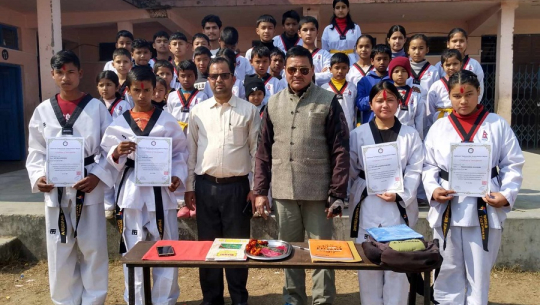 धनगढीमा तेक्वान्दोका चार खेलाडीलाई ब्ल्याक बेल्ट