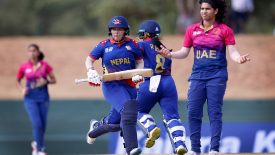 एसिसी महिला कप क्रिकेटमा नेपालसँग युएई छ विकेटले पराजित